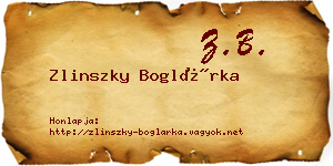 Zlinszky Boglárka névjegykártya